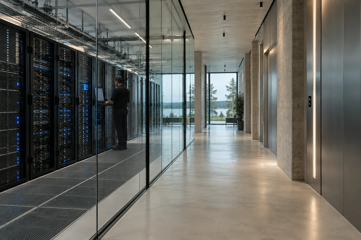 Representative editorial image of a modern server facility
